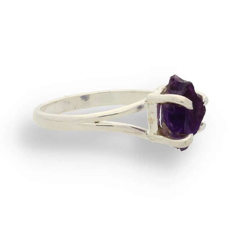 Rough Amethyst Sterling Silver Ring