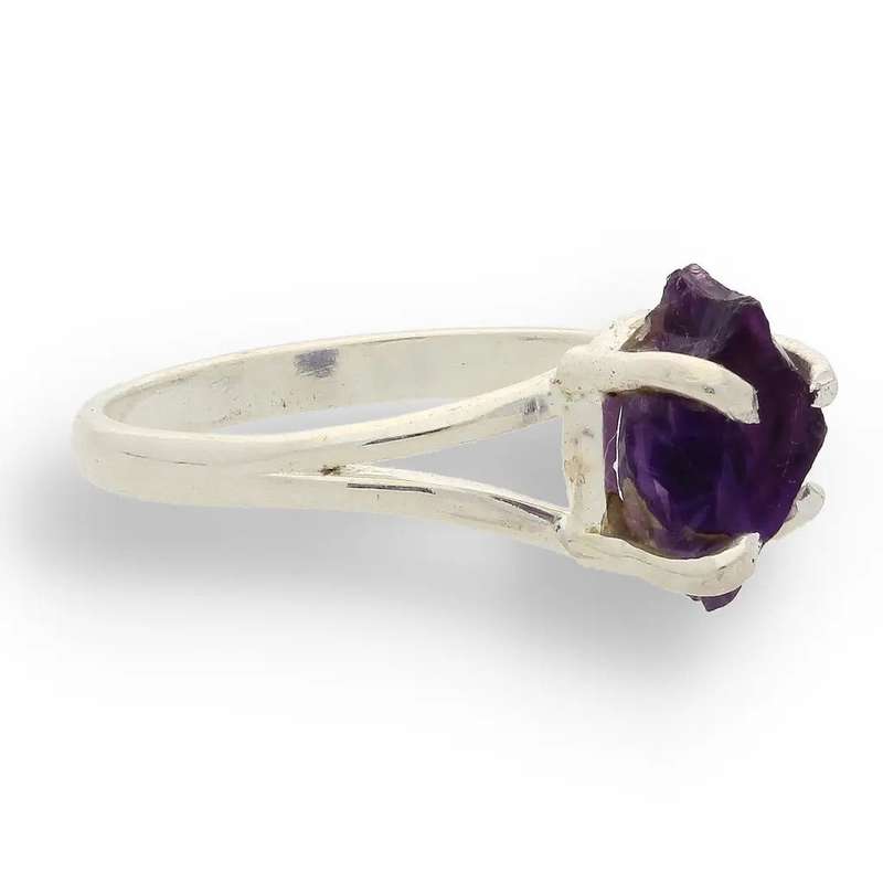 Rough Amethyst Sterling Silver Ring