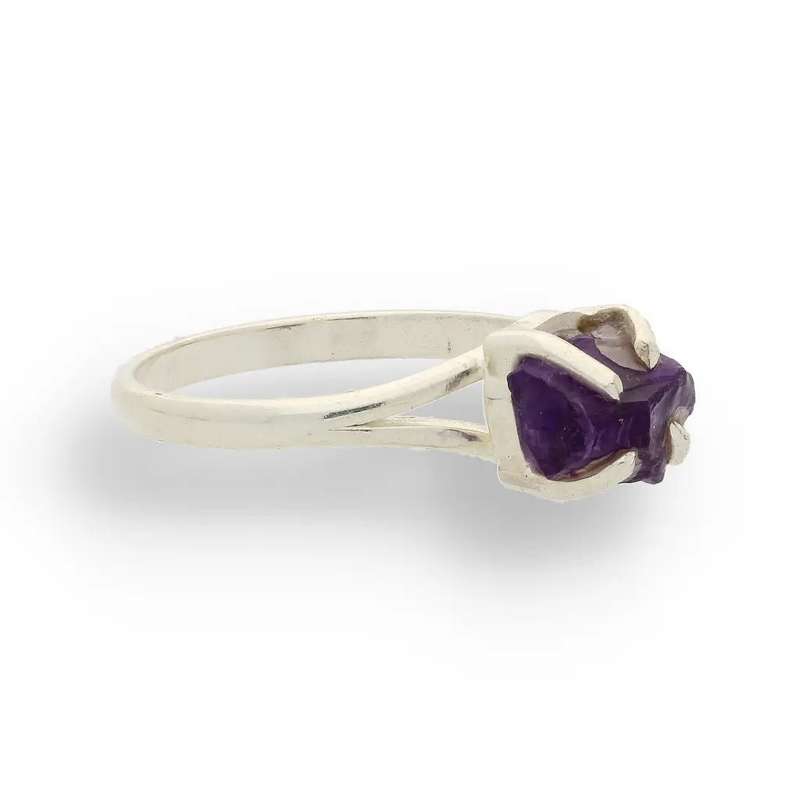 Rough Amethyst Sterling Silver Ring