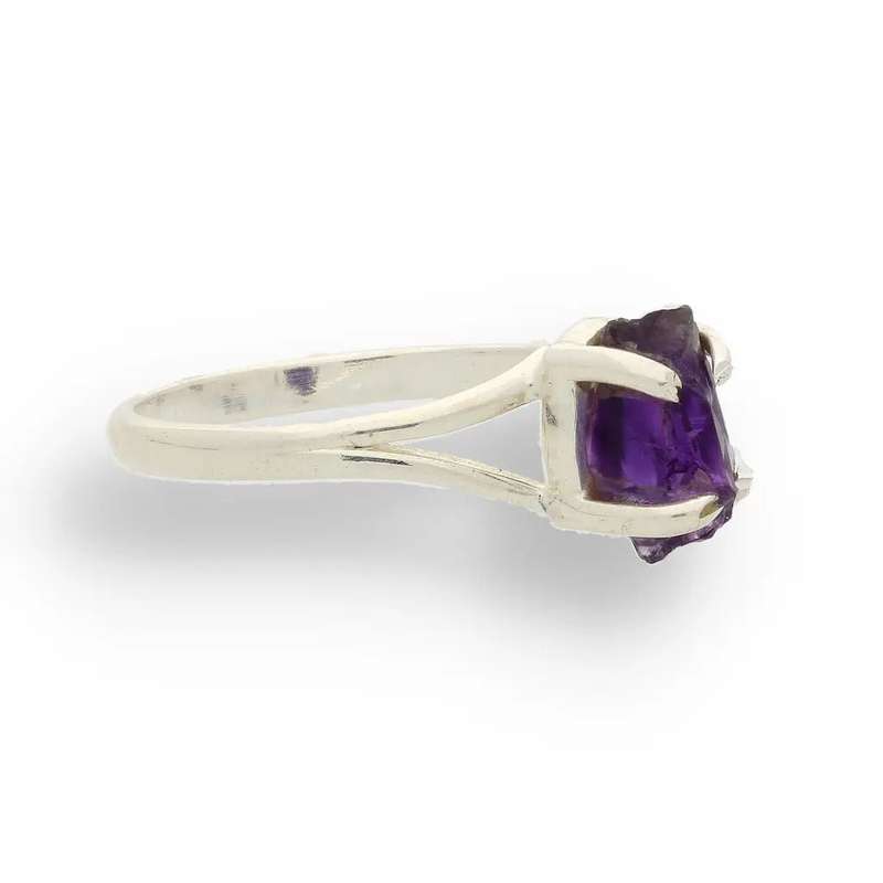 Rough Amethyst Sterling Silver Ring