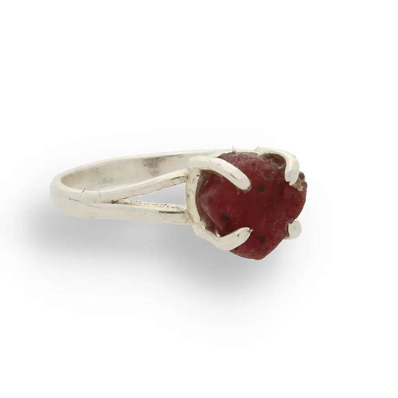 Rough Garnet Sterling Silver Ring