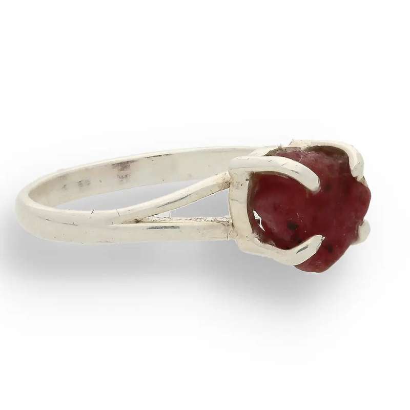Rough Garnet Sterling Silver Ring