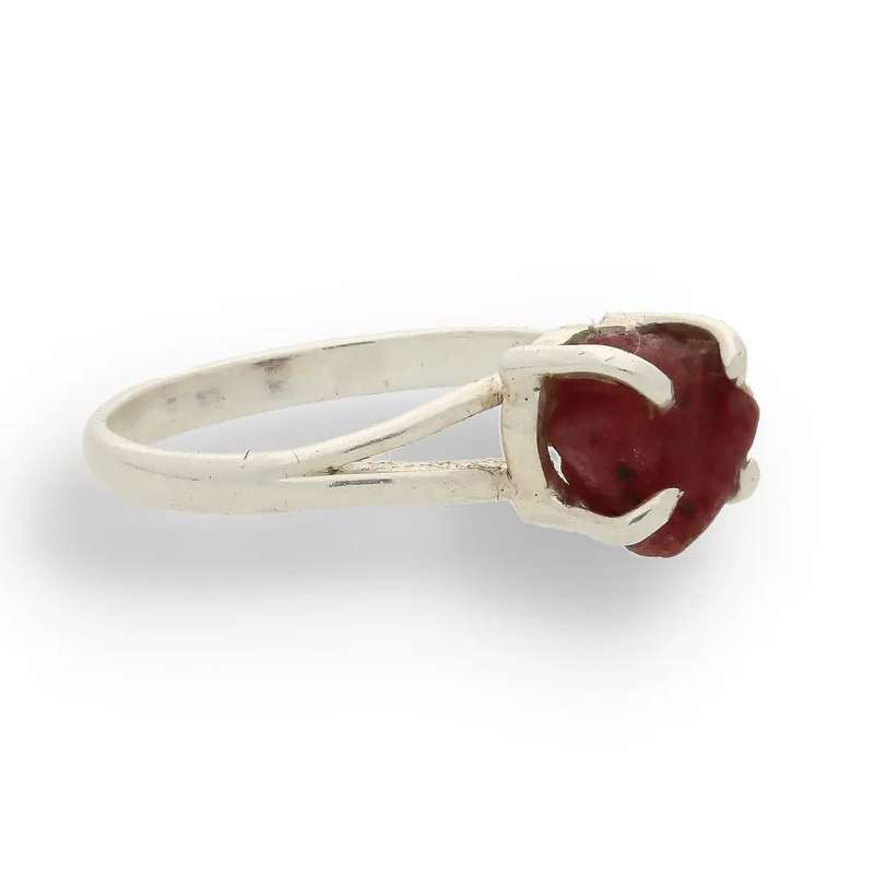 Rough Garnet Sterling Silver Ring
