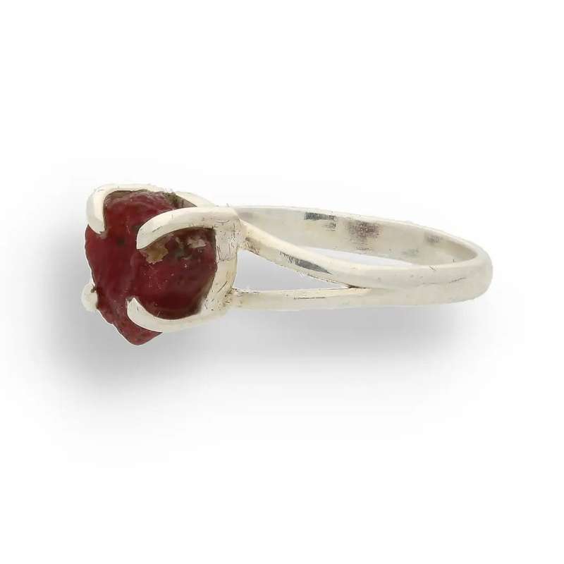 Rough Garnet Sterling Silver Ring