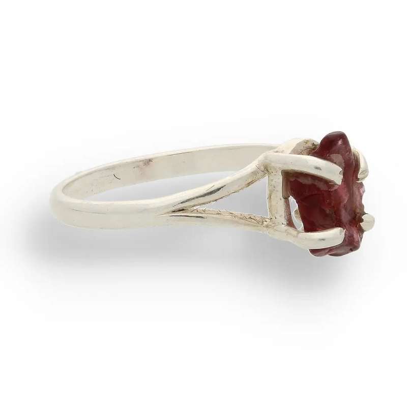 Rough Garnet Sterling Silver Ring