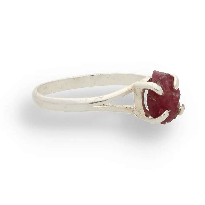 Rough Garnet Sterling Silver Ring