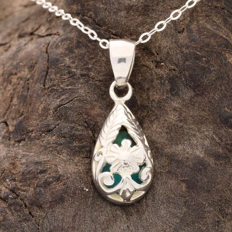 Secret Garden: Teardrop Synthetic Opal Necklace