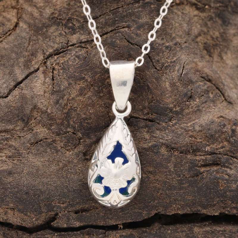 Secret Garden: Teardrop Synthetic Opal Necklace