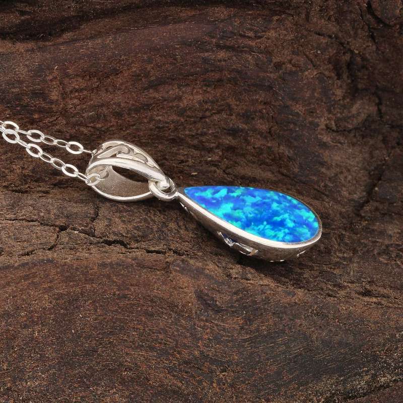 Secret Garden: Teardrop Synthetic Opal Necklace