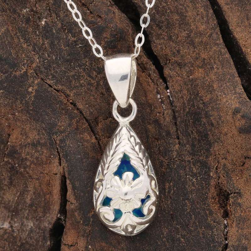 Secret Garden: Teardrop Synthetic Opal Necklace