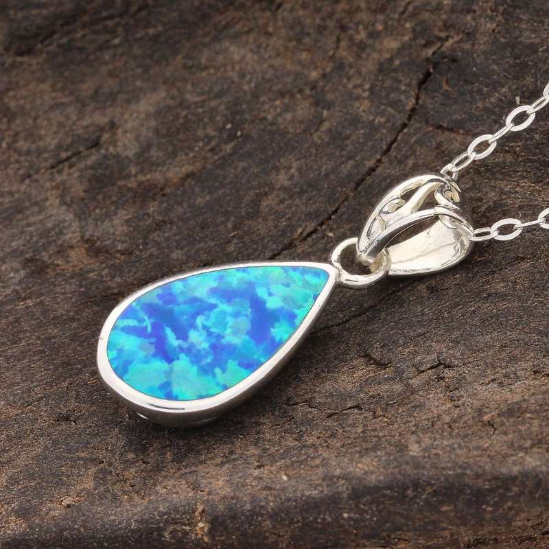 Secret Garden: Teardrop Synthetic Opal Necklace