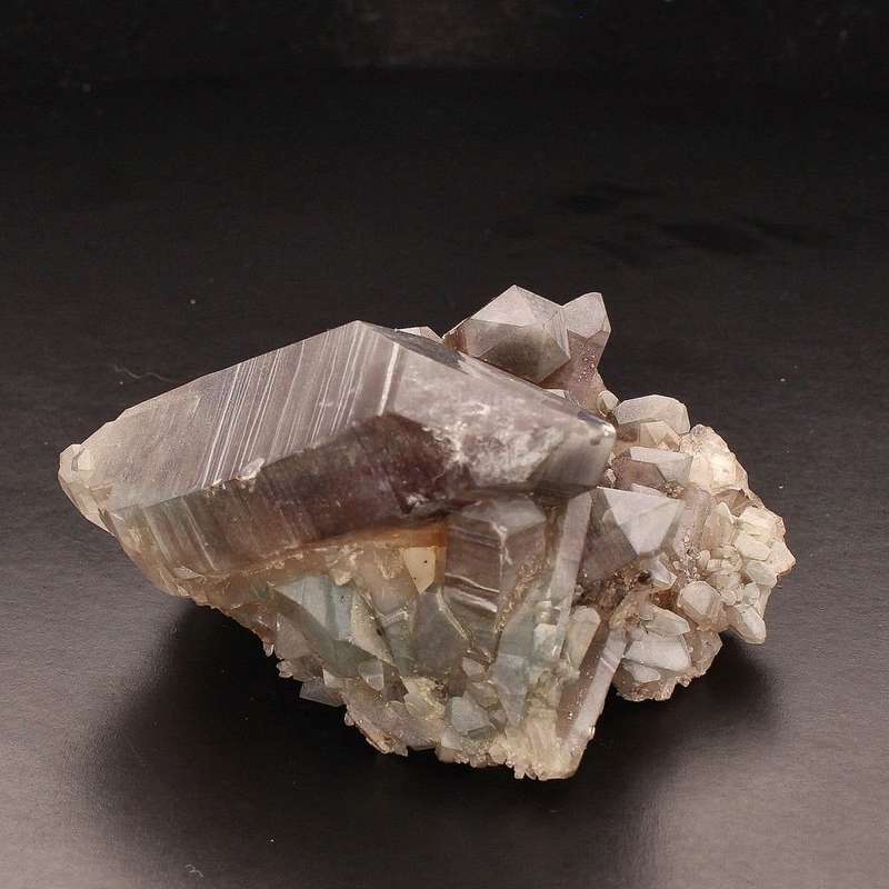 Smoky Quartz Chlorite Coated Cluster