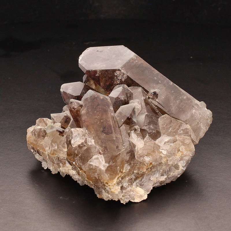 Smoky Quartz Chlorite Coated Cluster
