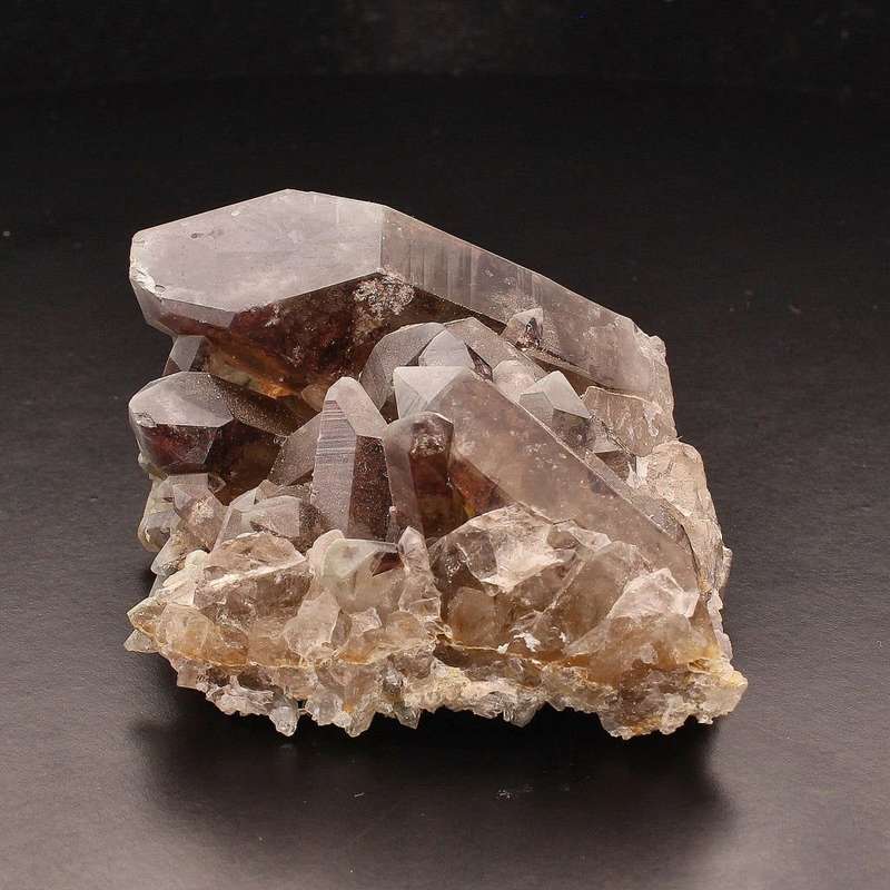 Smoky Quartz Chlorite Coated Cluster