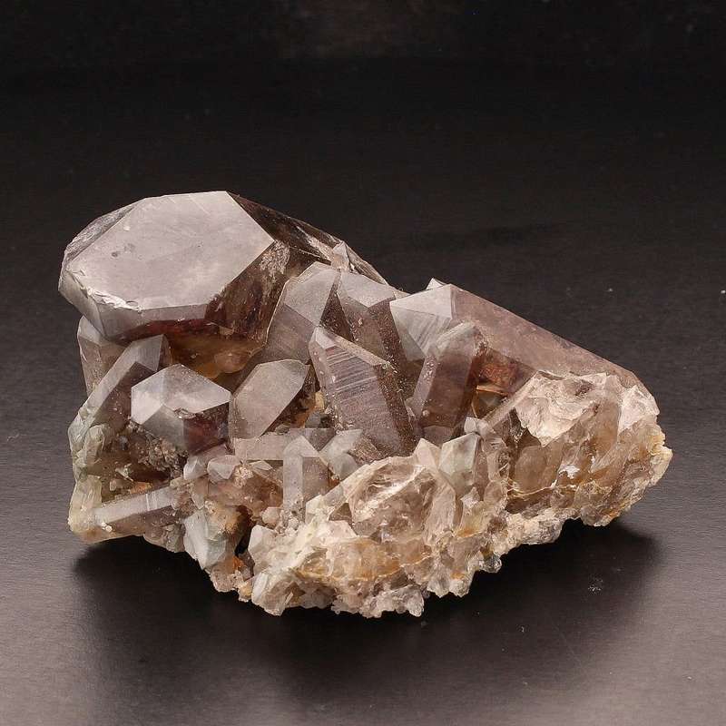 Smoky Quartz Chlorite Coated Cluster