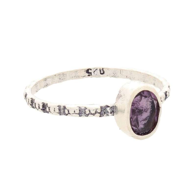 Stacks of Style: Purple Amethyst Oval Sterling Silver Stackable Ring