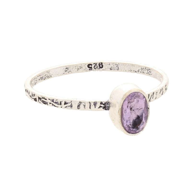 Stacks of Style: Purple Amethyst Oval Sterling Silver Stackable Ring