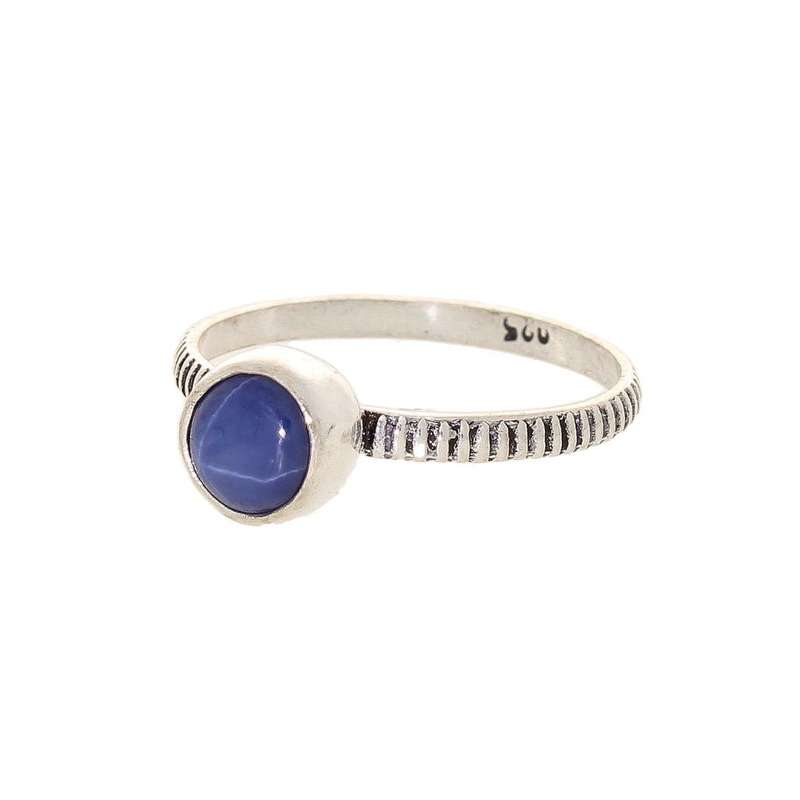 Stacks of Style: Star Sapphire Round Sterling Silver Stackable Ring