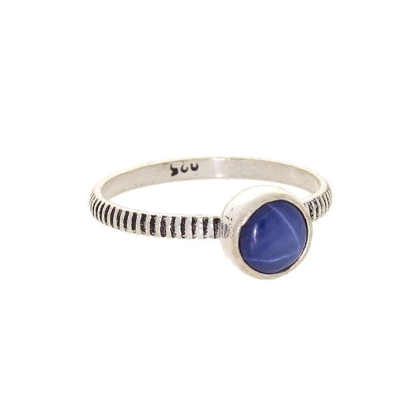 Stacks of Style: Star Sapphire Round Sterling Silver Stackable Ring