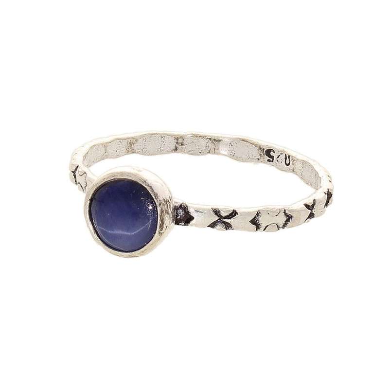 Stacks of Style: Star Sapphire Round Sterling Silver Stackable Ring