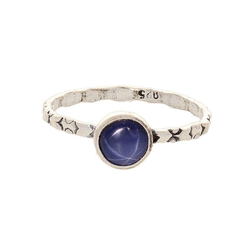 Stacks of Style: Star Sapphire Round Sterling Silver Stackable Ring