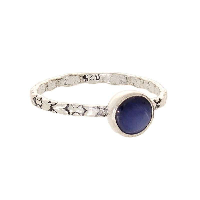 Stacks of Style: Star Sapphire Round Sterling Silver Stackable Ring