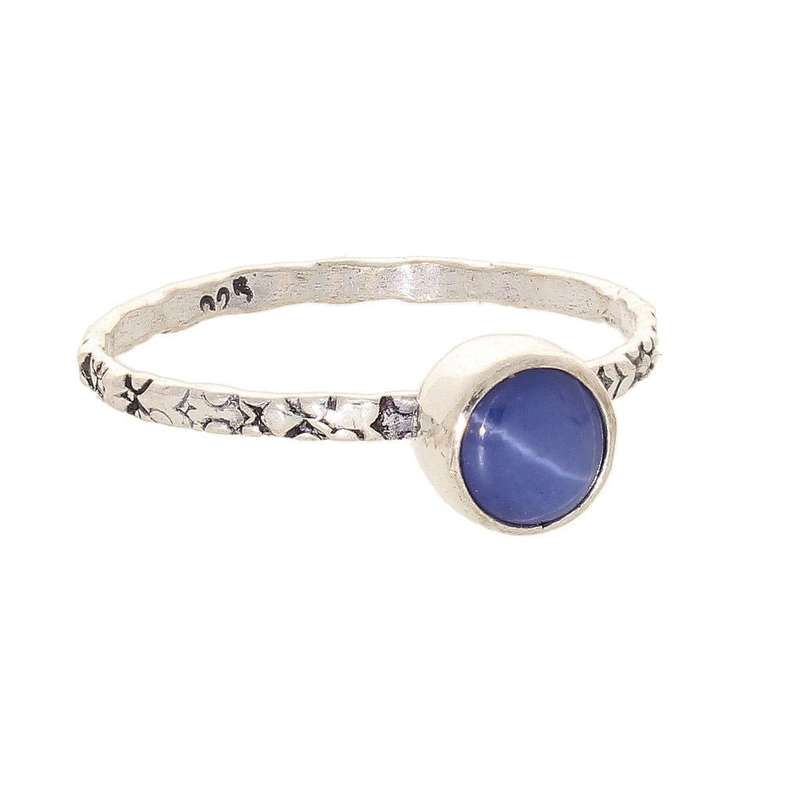 Stacks of Style: Star Sapphire Round Sterling Silver Stackable Ring