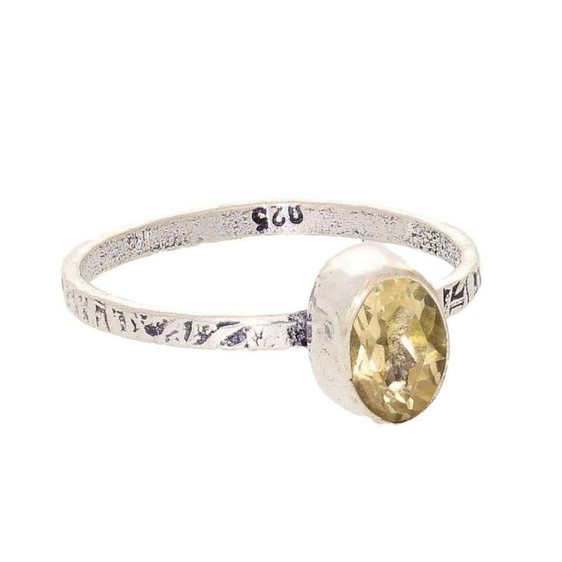 Stacks of Style: Yellow Citrine Oval Sterling Silver Stackable Ring