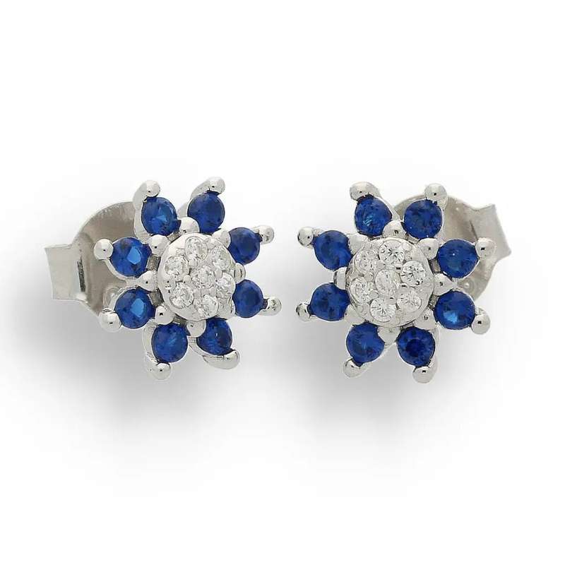Sterling Silver Floral Studs Earrings