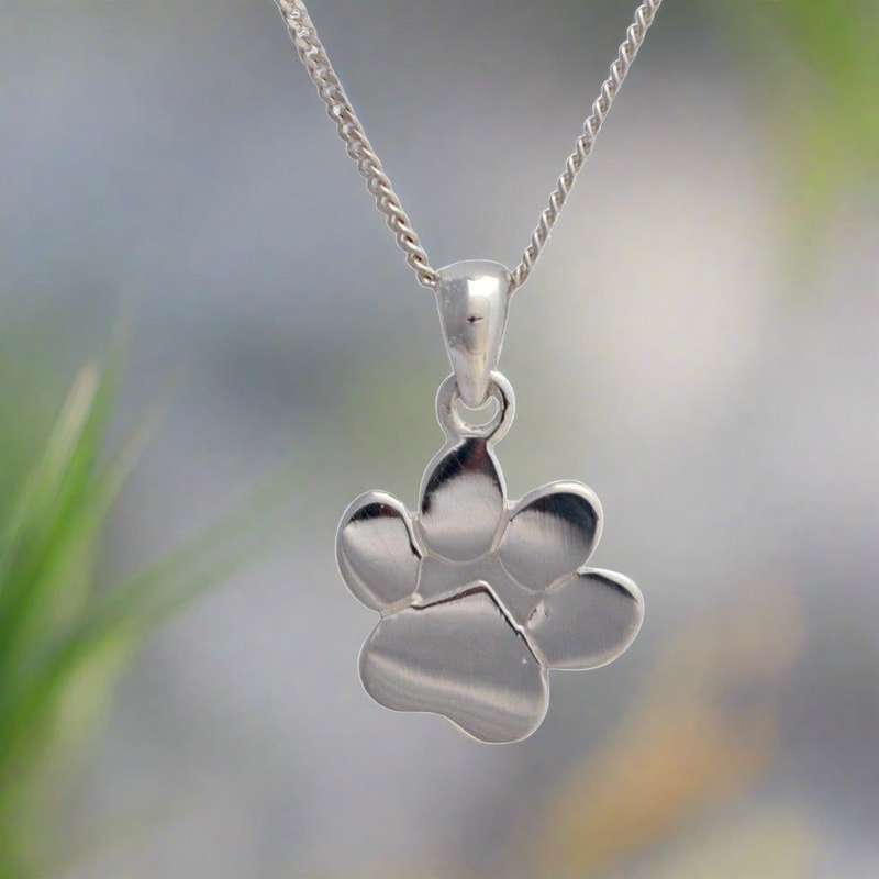 Sterling Silver Paw Necklace