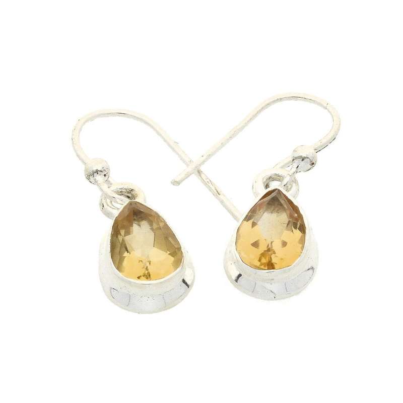 Teardrop Brilliance: Faceted Citrine Earrings