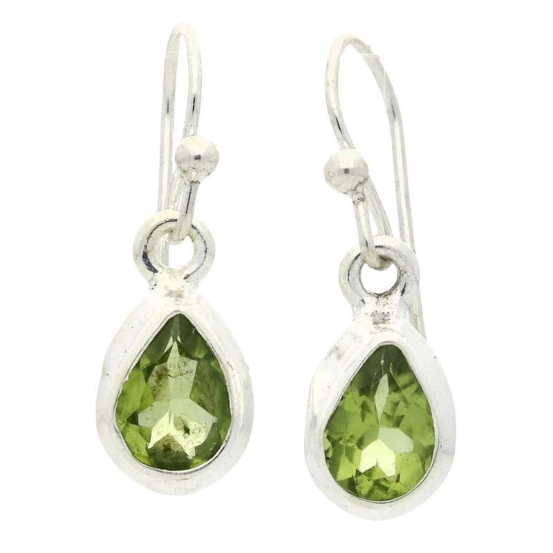Teardrop Brilliance: Faceted Peridot Earrings