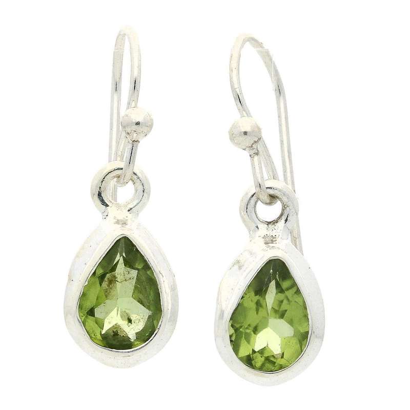 Teardrop Brilliance: Faceted Peridot Earrings