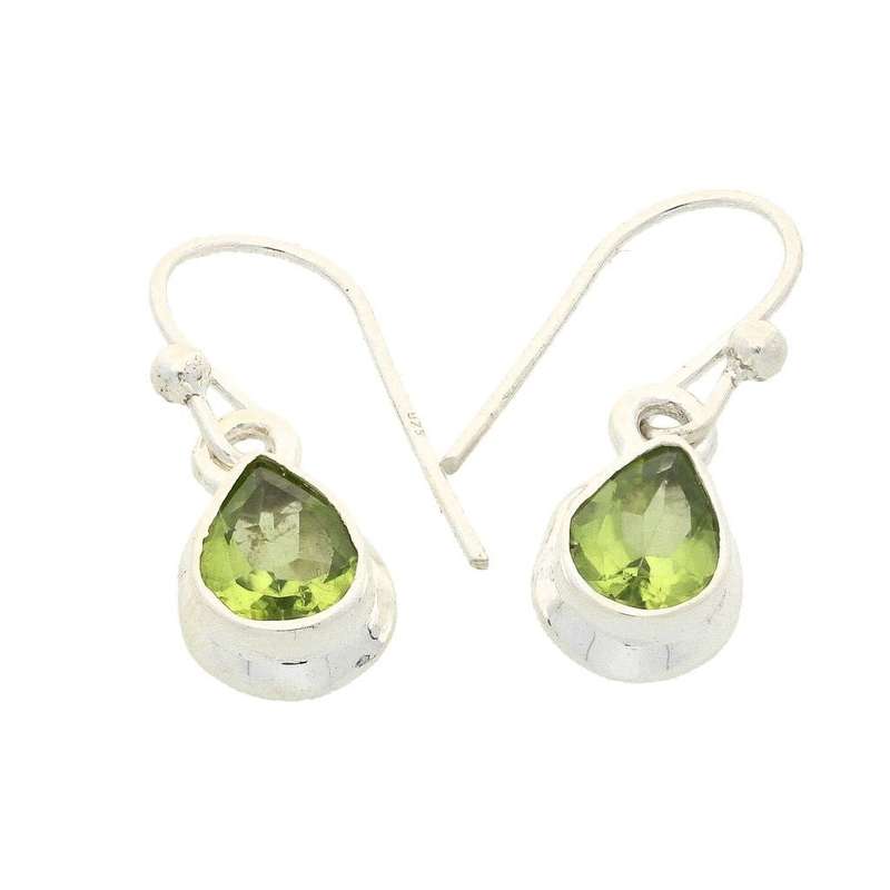 Teardrop Brilliance: Faceted Peridot Earrings