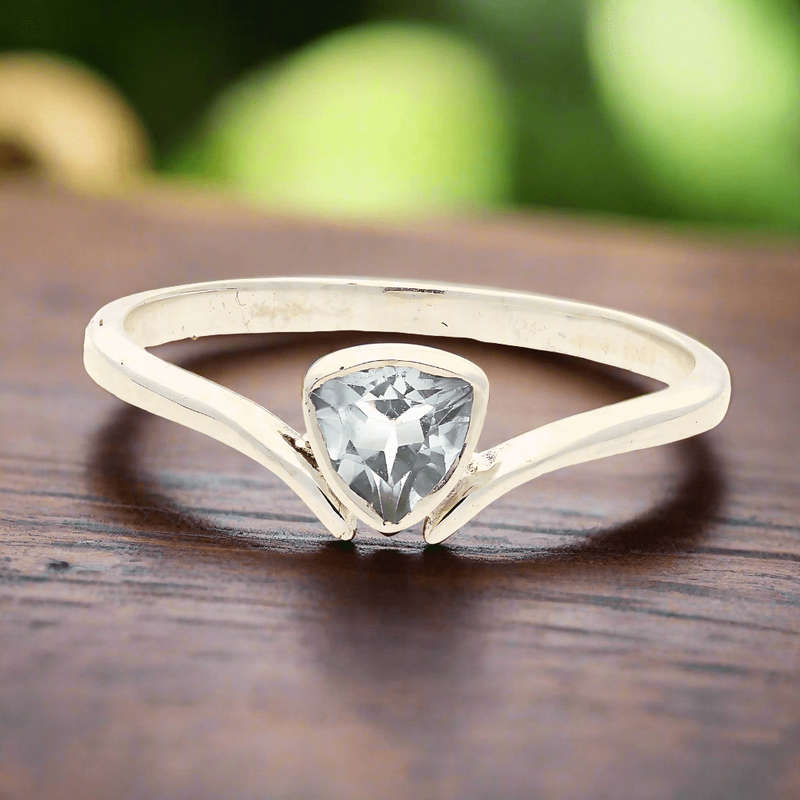 Timeless Treasures: Trillion Blue Topaz Ring