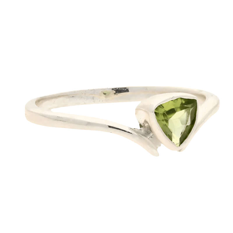 Timeless Treasures: Trillion Green Peridot Ring