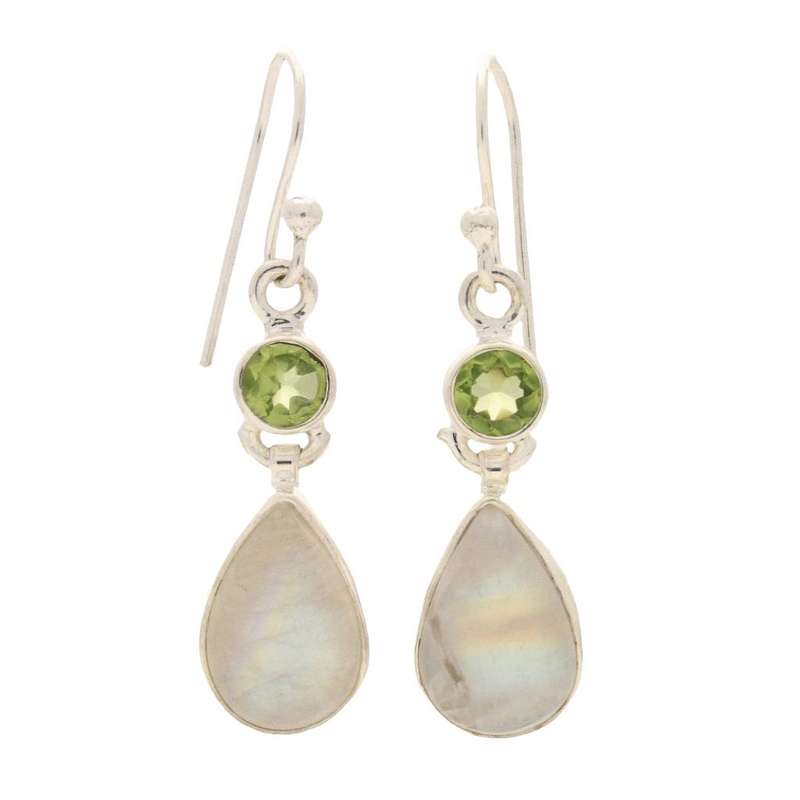 Twinkle and Shine: Rainbow Moonstone & PeridoyEarrings
