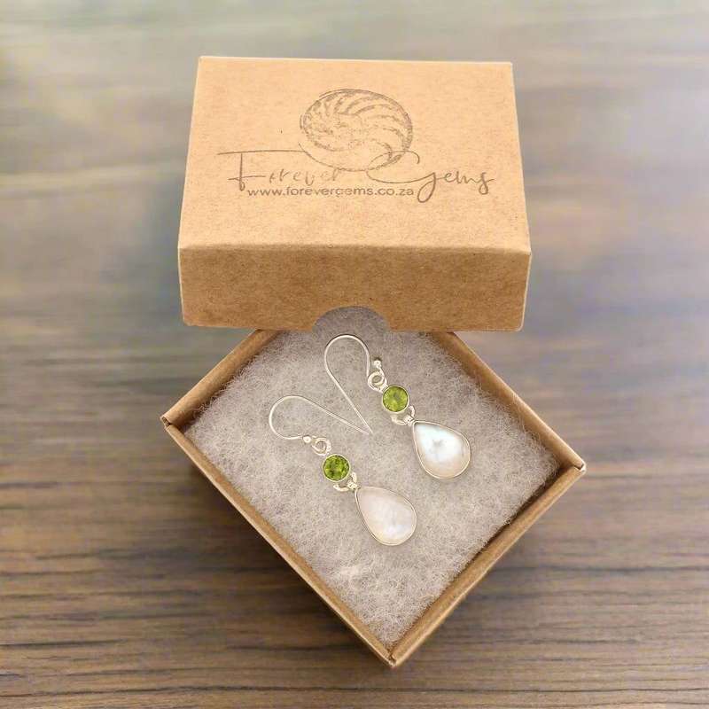 Twinkle and Shine: Rainbow Moonstone & PeridoyEarrings