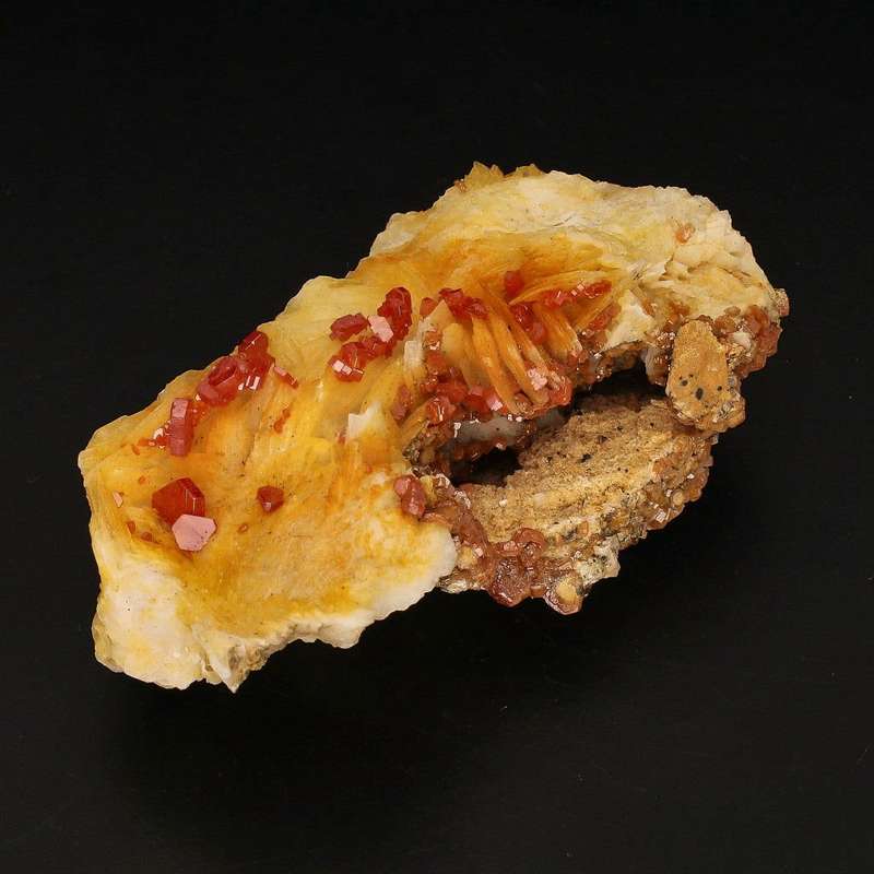 Vanadinite Crystals on Barite - Earth's Artistry