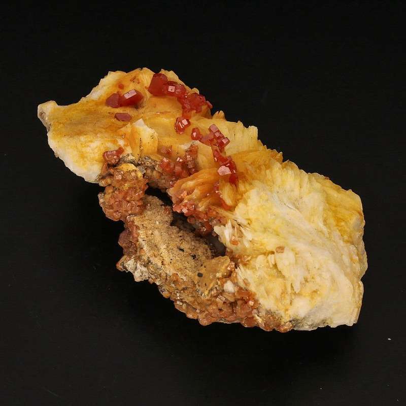 Vanadinite Crystals on Barite - Earth's Artistry