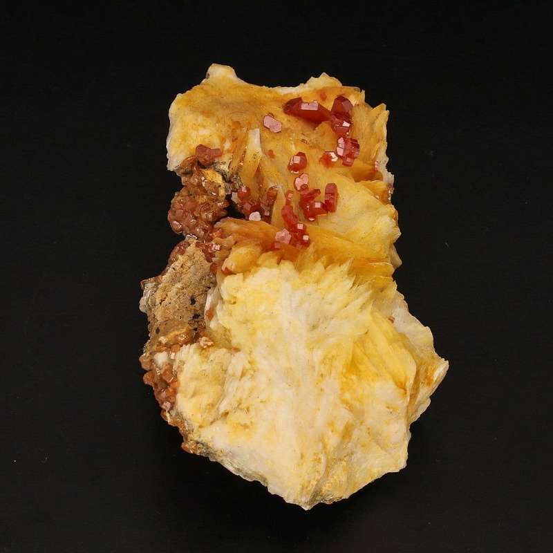 Vanadinite Crystals on Barite - Earth's Artistry