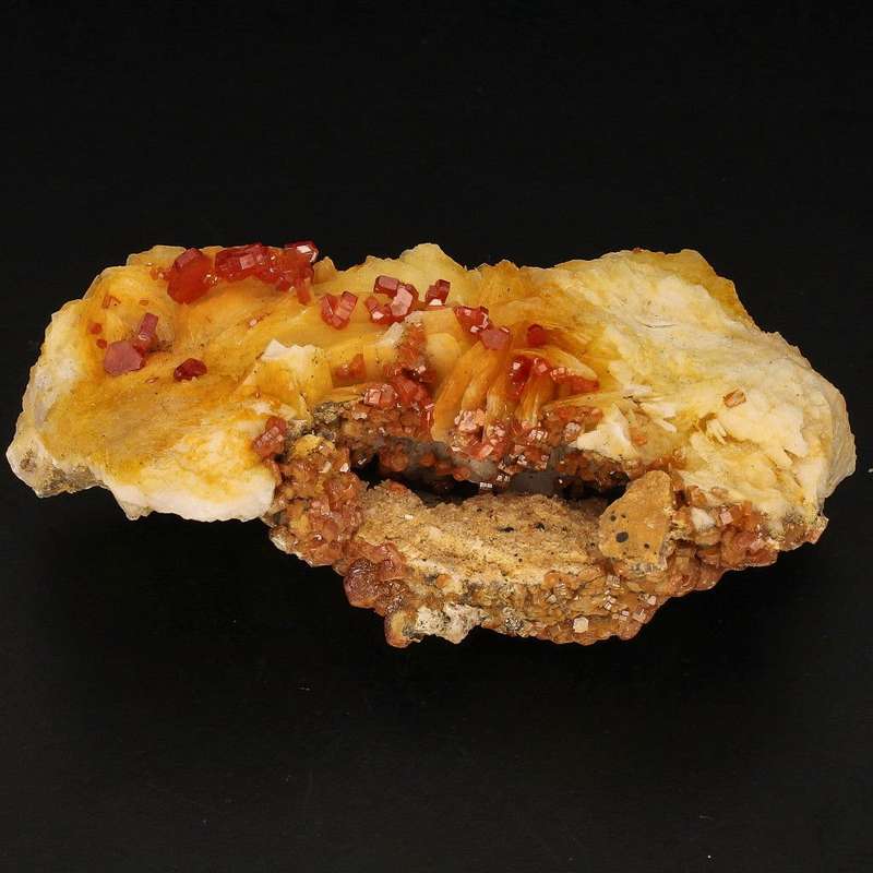 Vanadinite Crystals on Barite - Earth's Artistry