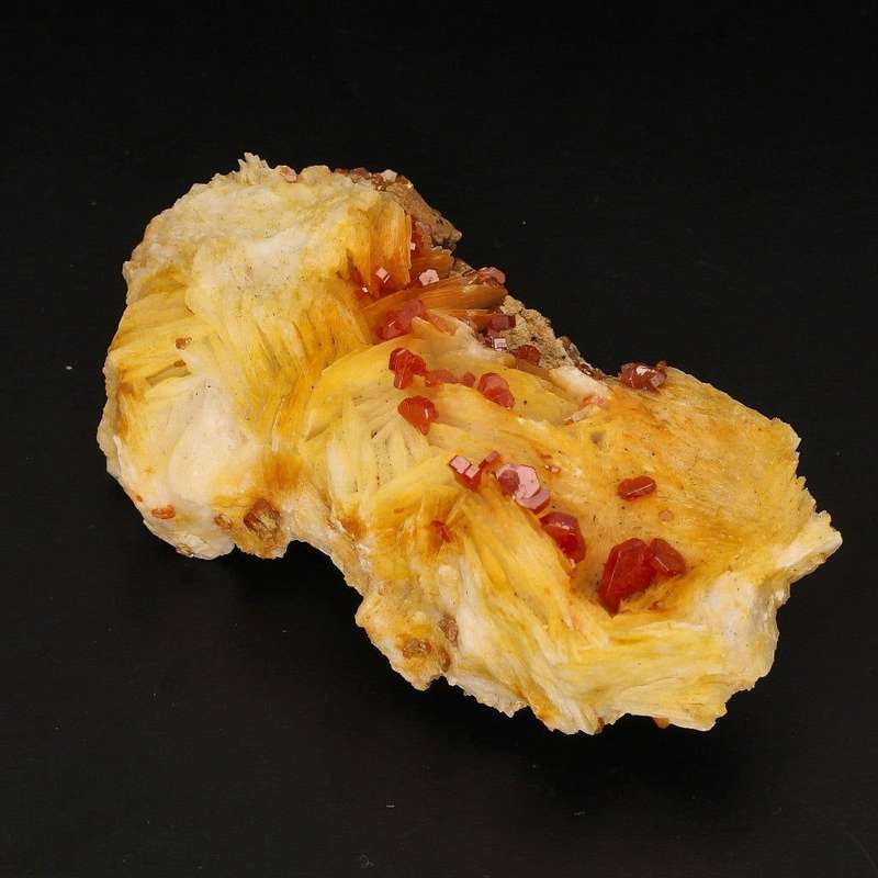 Vanadinite Crystals on Barite - Earth's Artistry