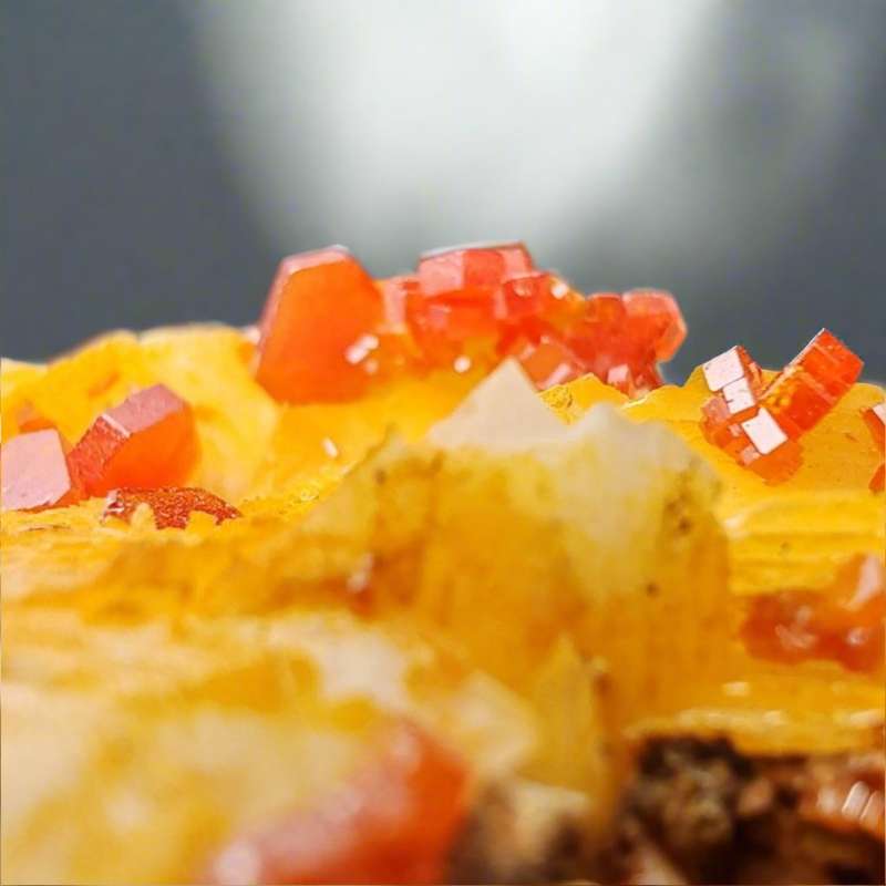 Vanadinite Crystals on Barite - Earth's Artistry