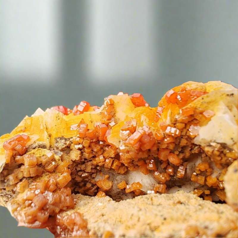 Vanadinite Crystals on Barite - Earth's Artistry