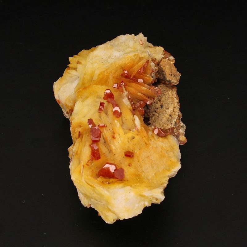 Vanadinite Crystals on Barite - Earth's Artistry