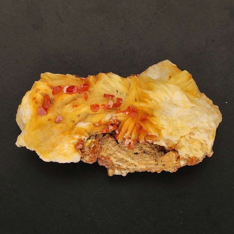 Vanadinite Crystals on Barite - Earth's Artistry