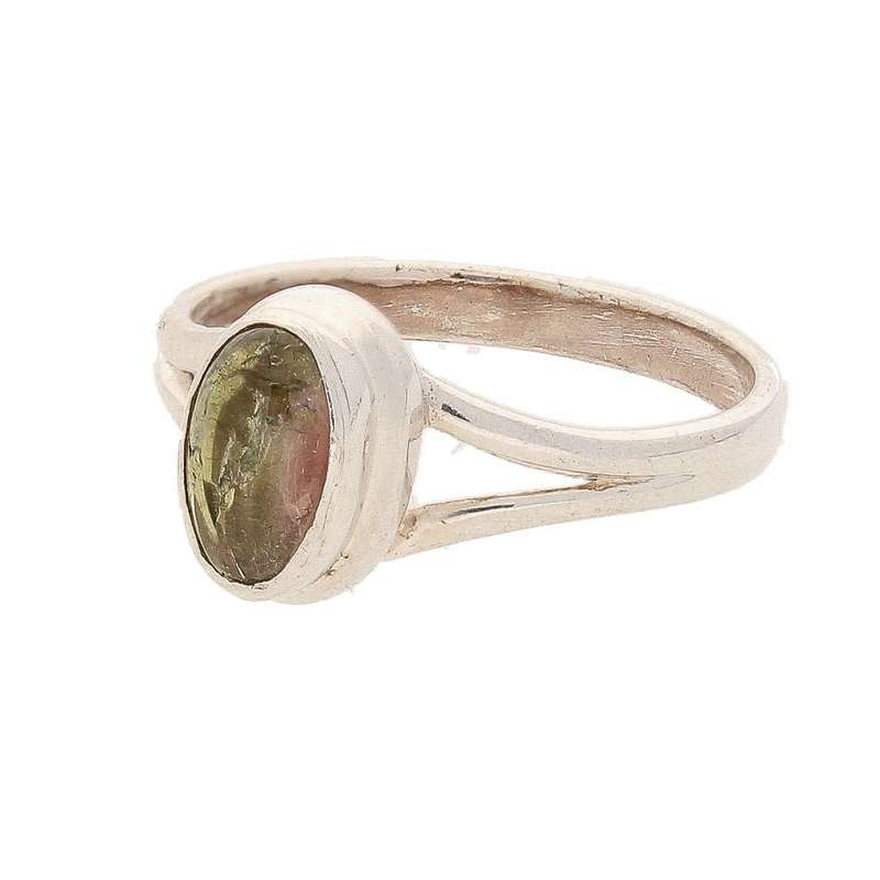 Watermelon Tourmaline Sterling Silver Ring