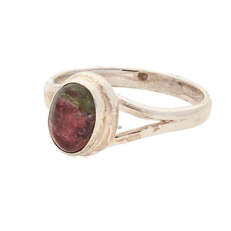Watermelon Tourmaline Sterling Silver Ring