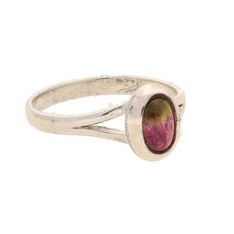 Watermelon Tourmaline Sterling Silver Ring